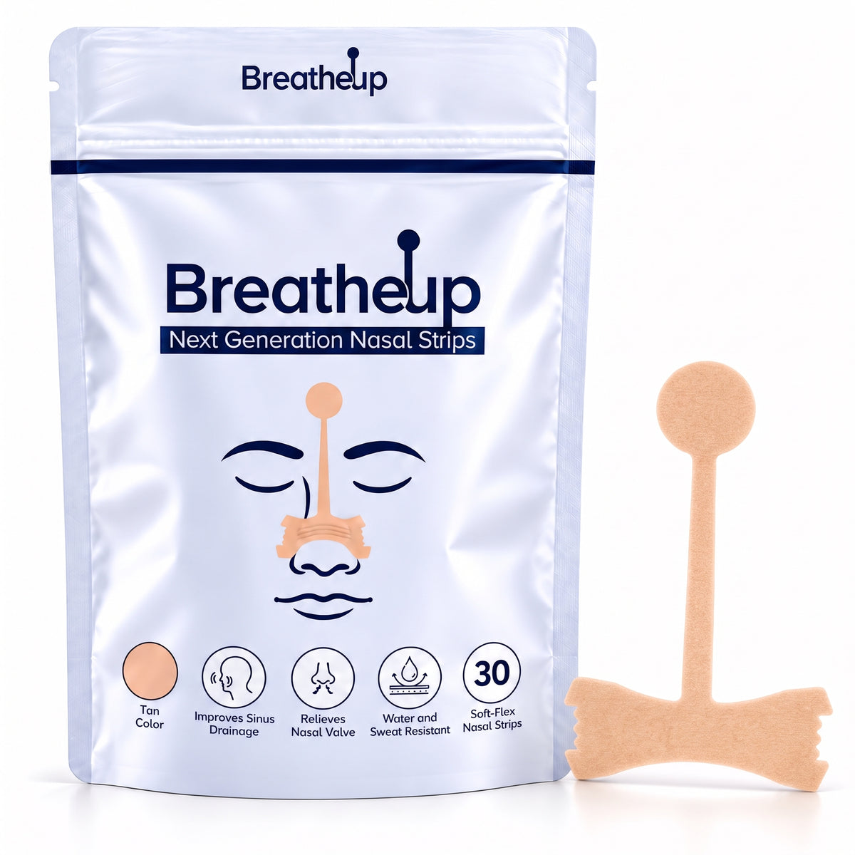BreatheUp Next Generation Nasal Strips - Tan